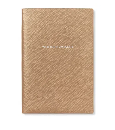 Smythson Panama Leather Chelsea Wonder Woman Notebook In Brown