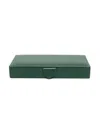 Smythson Panama Leather Cufflink Box In Grün