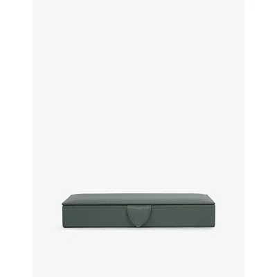 Smythson Panama Leather Cufflinks Box