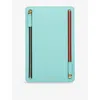 Smythson Panama Leather Currency Case Bright Aqua