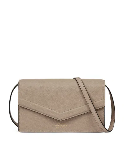 SMYTHSON PANAMA LEATHER ENVELOPE CROSS-BODY BAG