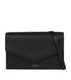Smythson Envelope Crossbody Bag In Panama In Black