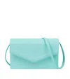 Smythson Panama Leather Envelope Cross-body Bag In Blue