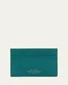 Smythson Panama Leather Flat Card Holder In Blue