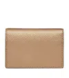 Smythson Panama Leather Folded Card Holder In Brown