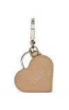 Smythson Panama Leather Heart Keyring In Nude