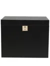 Smythson Panama Leather Jewellery Box In Schwarz
