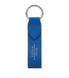 Smythson Panama Leather Keyring In Blue