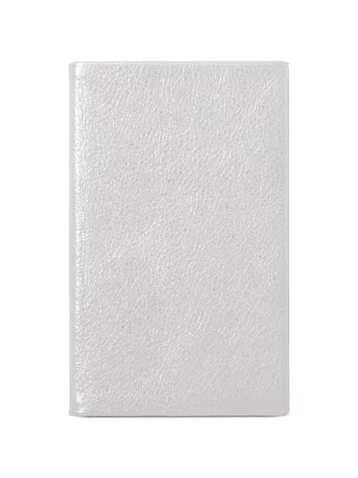 Smythson Panama Leather Notebook In White