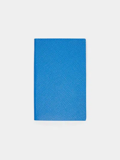 Smythson Panama Leather Notebook  Abask Luxury Gift In Blue