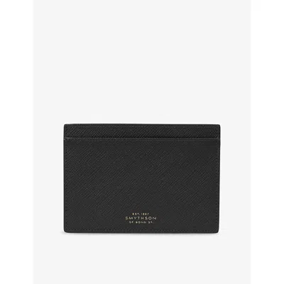 Smythson Panama Leather Passport Sleeve Black