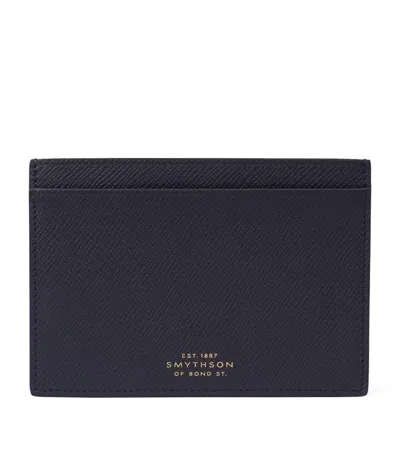 Smythson Panama Leather Passport Sleeve In Blue