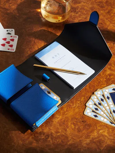 Smythson Panama Leather Playing Cards Set  Abask Gift Set In Adult