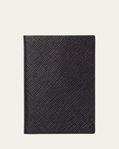 Smythson Panama Leather Pocket Notebook In Black