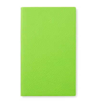 Smythson Panama Leather Pocket Notebook In Green
