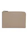 Smythson Panama Leather Slim Pouch In Beige