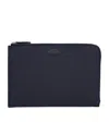 Smythson Panama Leather Slim Pouch In Blue