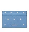 Smythson Panama Leather Stars Card Holder In Blue