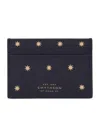 Smythson Panama Leather Stars Card Holder In Blue