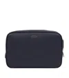 Smythson Panama Leather Tech Organiser Pouch In Blue