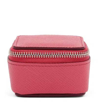 Smythson Panama Leather Trinket Case In Pink