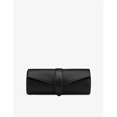 Smythson Panama Leather Watch And Jewellery Roll
