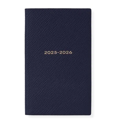 Smythson Panama Leather Weekly Diary 2025 In Blue