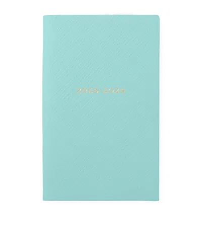Smythson Panama Leather Weekly Diary 2025 In Blue