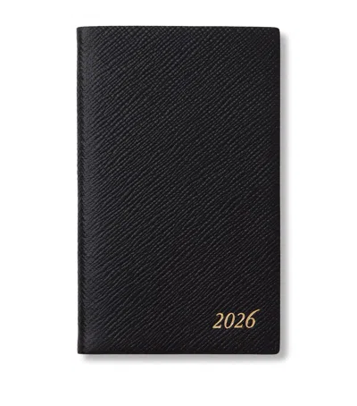 Smythson Panama Leather Weekly Diary 2026 In Black