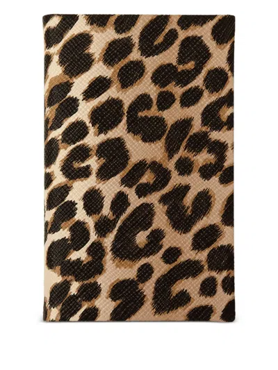 Smythson Panama Leopard-print Notebook (14cm X 9cm) In Animal Print