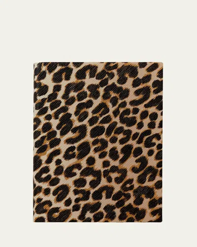 Smythson Panama Leopard Soho Notebook In Multi