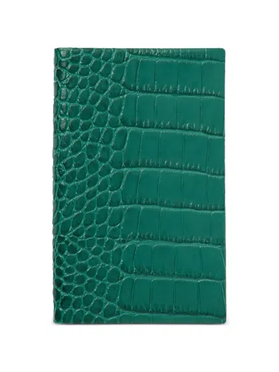 Smythson Panama Mara Notebook In Green