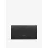 Smythson Black Panama Marshall Leather Travel Wallet In Black