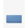 Smythson Nile Blue Panama Marshall Leather Travel Wallet