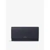 Smythson Navy Panama Marshall Leather Travel Wallet In Blue