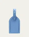 Smythson Luggage Tag In Panama In Nile Blue