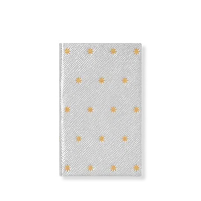 Smythson Panama Notebook In Stars Silver