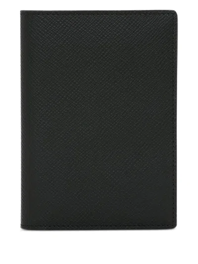 Smythson Panama Passport Cover In Black