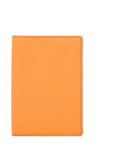 Smythson Panama Passport Cover In Orange