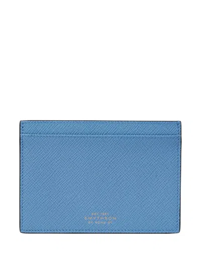 Smythson Panama Passport Sleeve In Blue