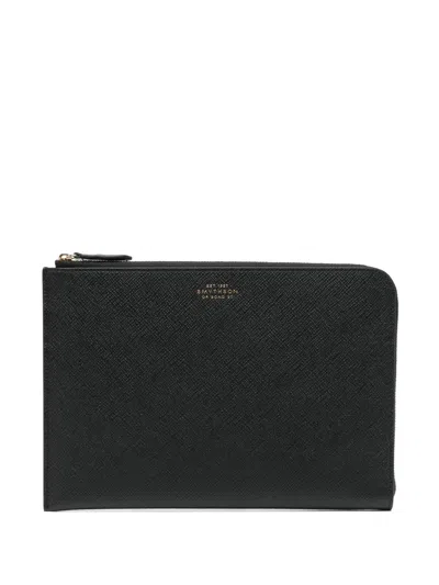 Smythson Panama Pouch In Black