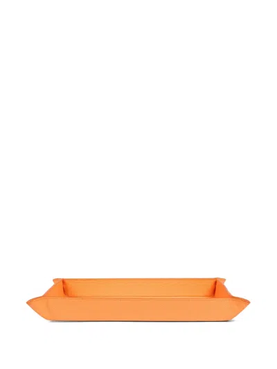 Smythson Panama Trinket Tray In Orange