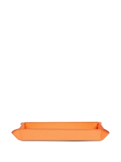 Smythson Panama Trinket Tray In Orange