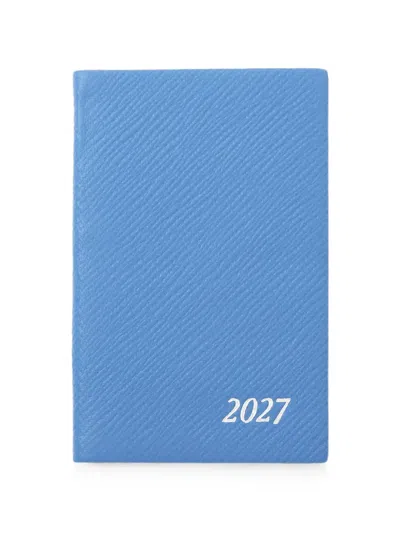 Smythson Panama Wafer Leather Diary In Blue