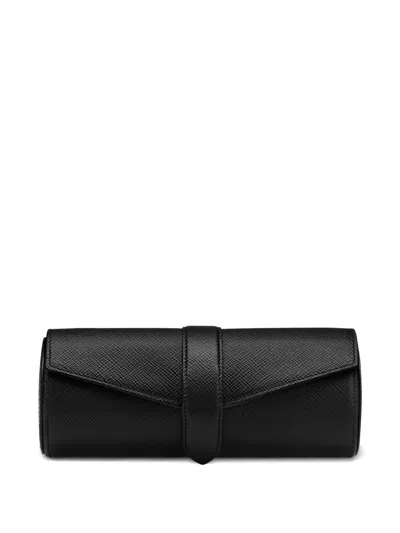 Smythson Panama Watch Jewellery Roll In Black