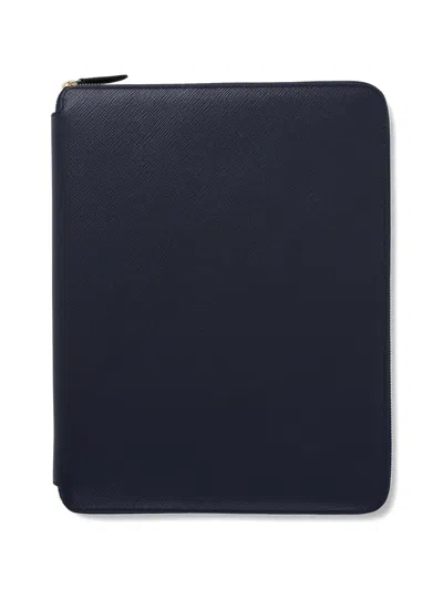 Smythson Panama Writing Folder In Blue