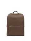 Smythson Panama Zip-around Leather Backpack In Brown