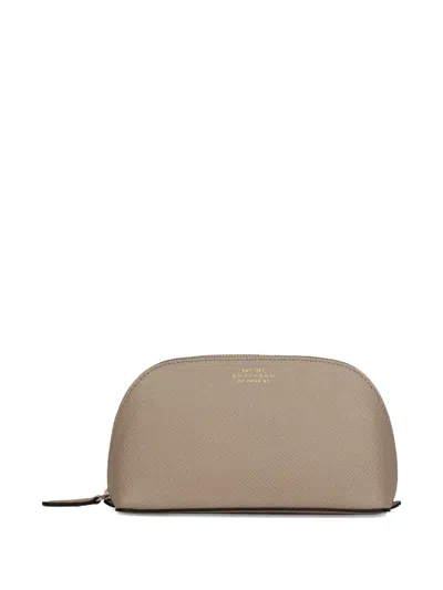 Smythson Panama Zip-up Make-up Bag In Neutral