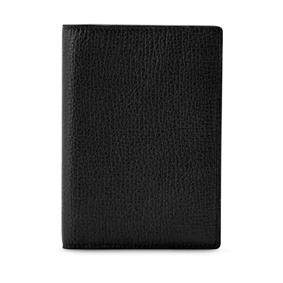 Smythson Passport Cover In Ludlow In Black