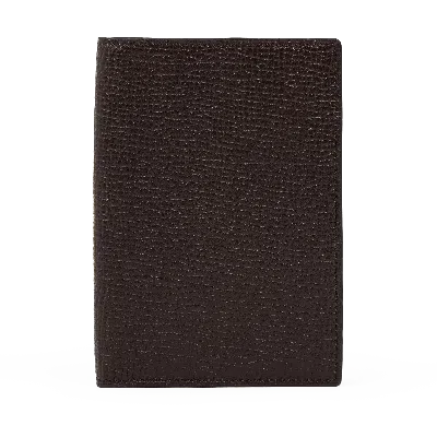 Smythson Passport Cover In Ludlow In Dark Brown